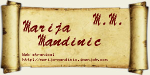 Marija Mandinić vizit kartica